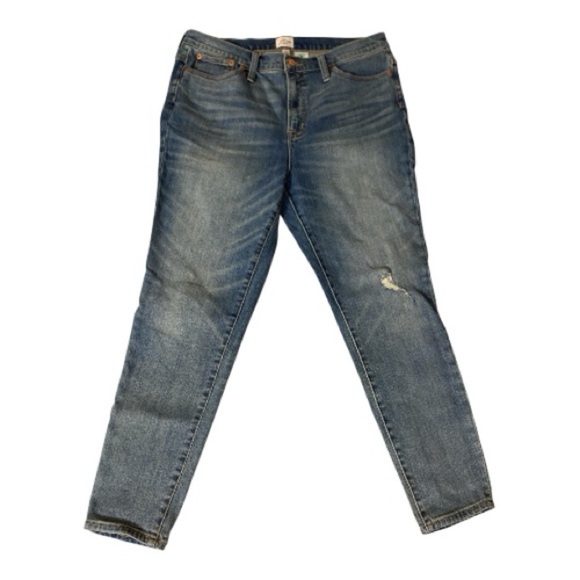 J. Crew High Rise Toothpick Women’s Size 32 Distressed Denim Jeans - Picture 1 of 5